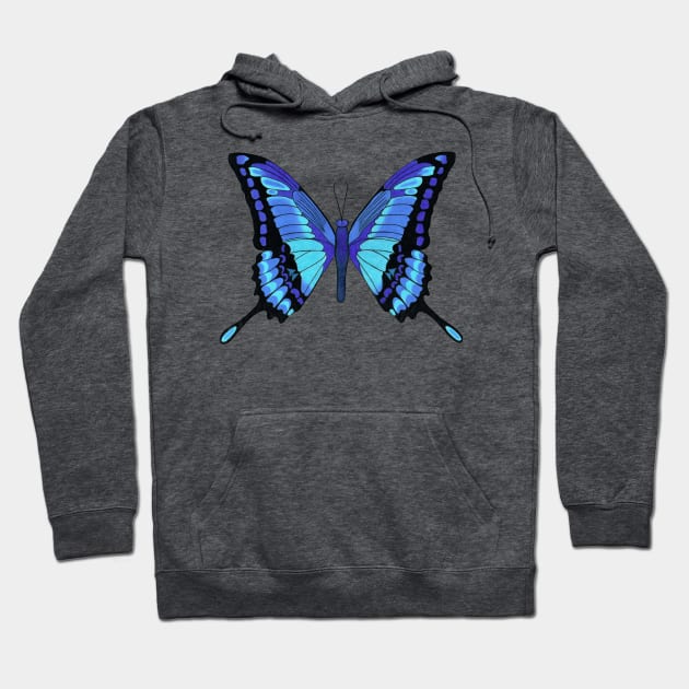 blue butterfly Hoodie by SeymourArt